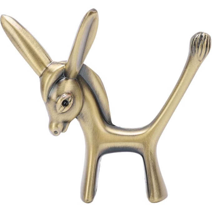 Ezelringhouder Ezelbeeldje Duurzame zinklegering Retro-stijl Veilige ringorganizer voor ringen beige