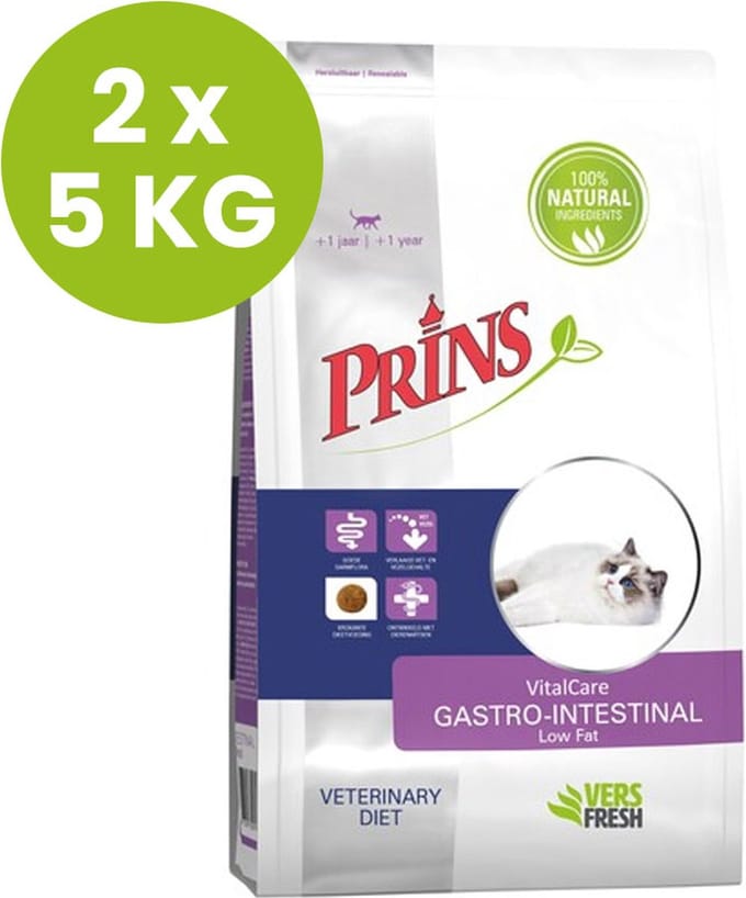 Prins VitalCare Diet Gastro-Intestinal - Kattenvoer - 2 x 5 KG