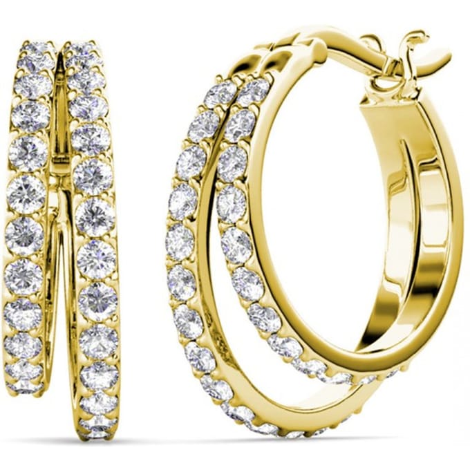 Duo Circlet Oorbellen - Oostenrijks kristal