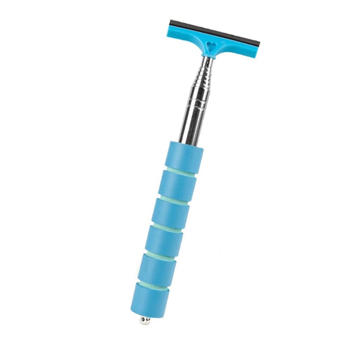 Essuie-glace de rétroviseur de voiture Acier inoxydable Extensible Raclette de verre de pare-brise Multifonctionnel noir