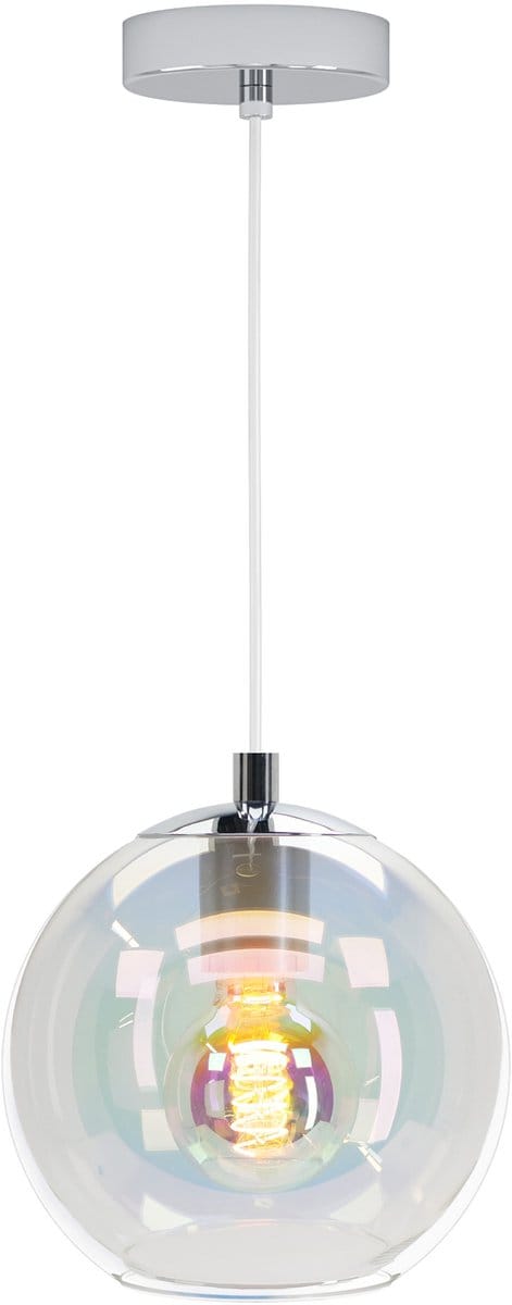 EGLO Ariscani 2 Hanglamp - E27 - Ø 20 cm - Chroom/Gekleurd glas