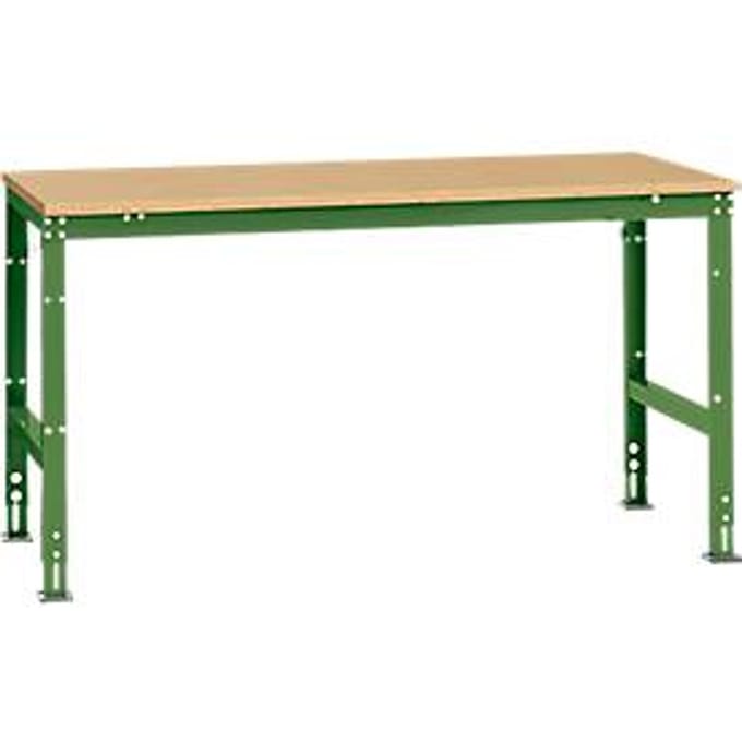 Manuflex AU4095.6011 Werk achtergrond tafel universele standaard met multiplex plaat, bxdxh = 1750 x 1000 x 760-870 mm Reseda groen (RAL 9010)