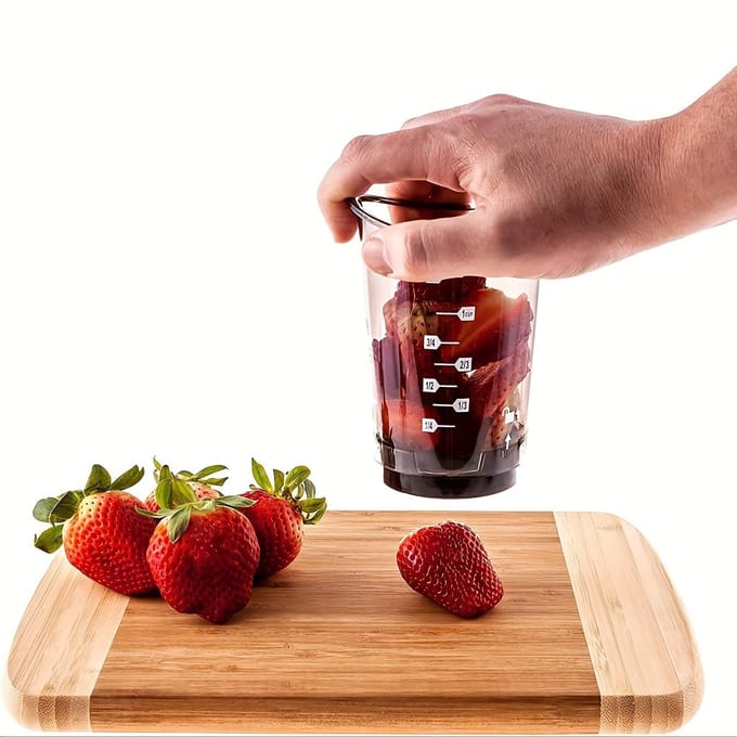 Fruit Snijbeker Multifunctionele Groentehakker voor Snijbeker schijfjes blokjes hakken Beker beige