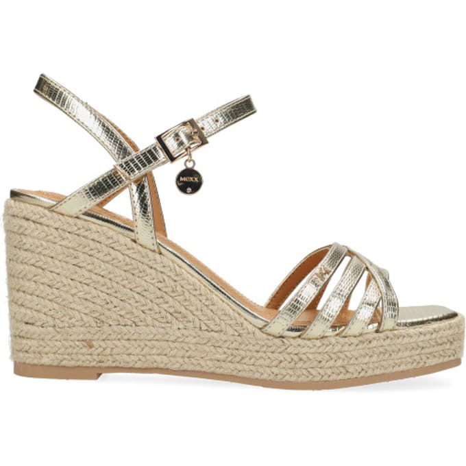 Mexx Noemi Pakina Sandalen - Met Sleehak - Dames - Goudkleurig - Maat 37