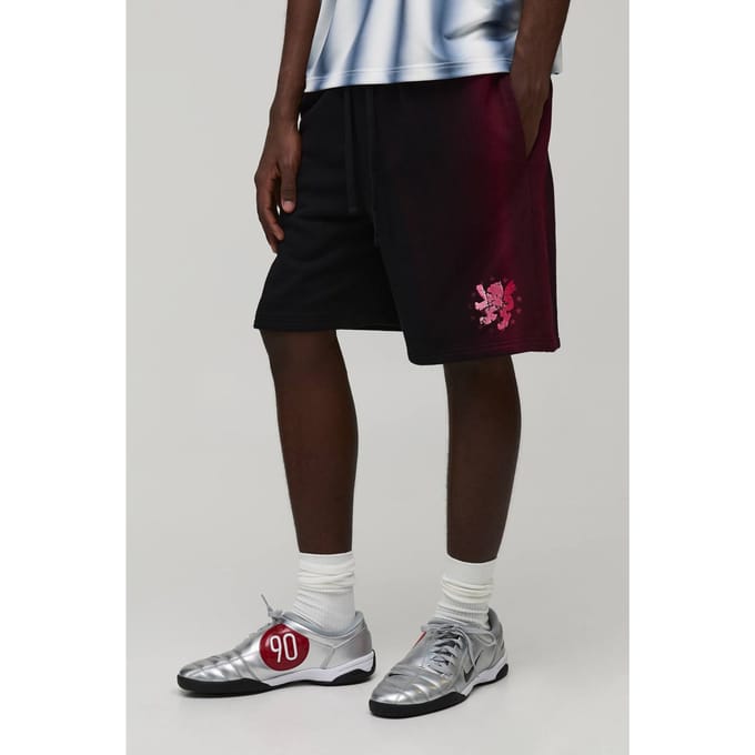 Ruimvallende Spray Gewassen Jersey Short | Black | Size Medium