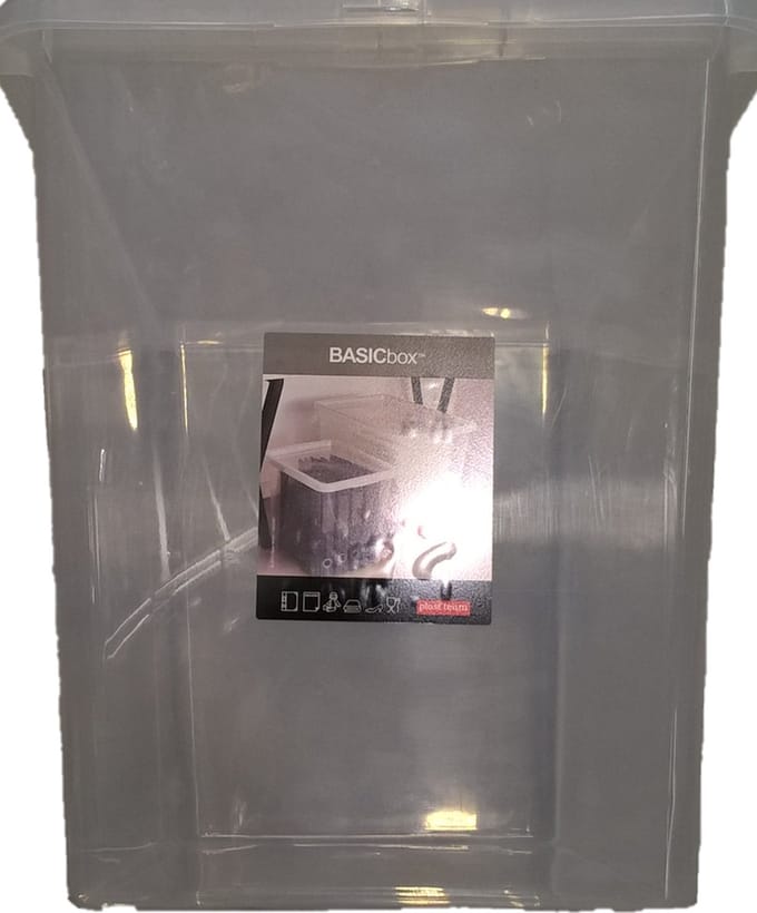 Doos met deksel Basisbox Plast Team 80l/59.5x39.5x43cm transparant