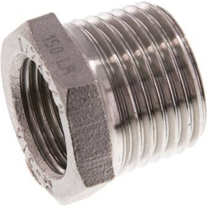 R 1/2'' x Rp 3/8'' M/F RVS Verloopring 16 Bar [2 Stuks]