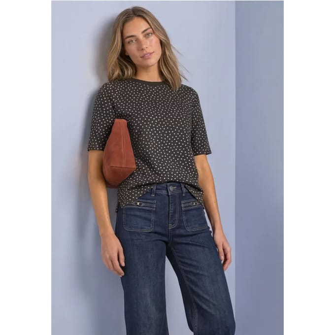Shirt met ronde hals en opdruk