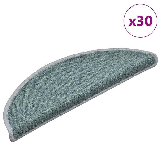 vidaXL - Trapmatten - 30 - st - 56x17x3 - cm - zeeblauw - halfrond