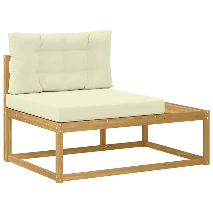 vidaXL - Buiten - eindsofa - met - kussen - Wit - 115 - x - 83 - x - 73 - cm - Polyester