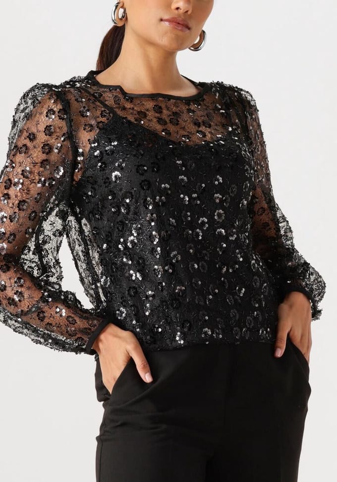 Object Objmaisy L/s Re Top Tops & T-shirts Dames - Shirt - Zwart - Maat XS