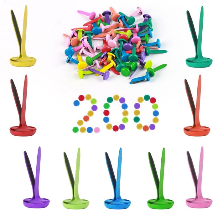 Papier Sluitingen - Decoratieve Speldjes - Hobby Projecten - Gladde Afwerking - 200 Stuks - Multicolor