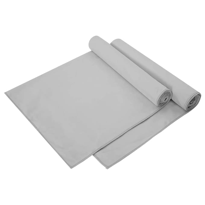 vidaXL - Sporthanddoeken - 2 - st - Grijs - 140 - x - 70 - cm - Polyester - en - polyamide
