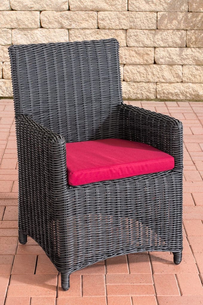 CLP Fontana Stoel - 5mm Wicker zwart robijnrood