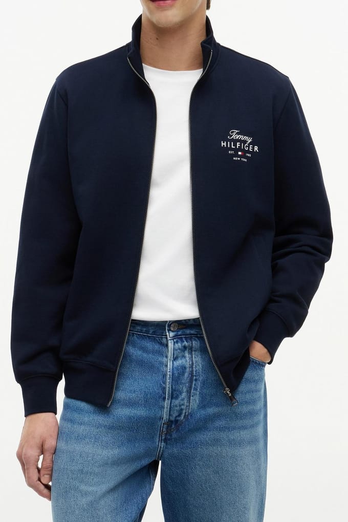 Tommy Hilfiger Script Stack Sweatshirt Desert Sky Taglia: M | Felpe con cappuccio Outlet | Uomo