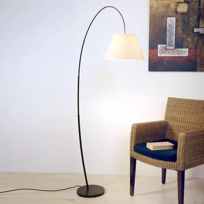 Holländer Slanke vloerlamp Bambus Bogen