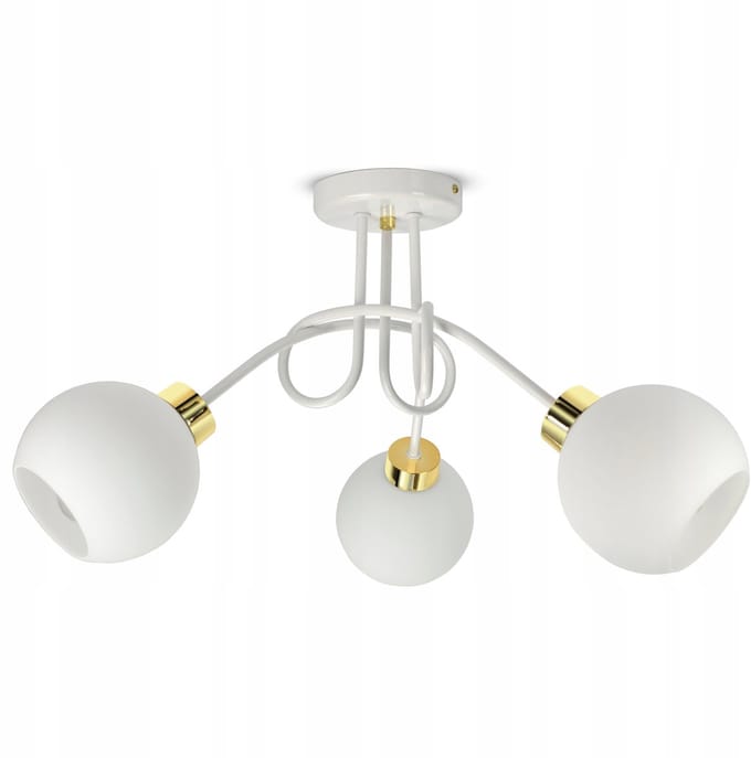 Moderne Witte Glazen Plafondlamp met 3xBollen - E27