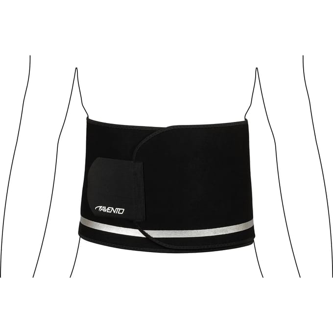 Avento Sauna Taille Band - Verstelbaar - Zwart/Zilvergrijs - Maat S/M
