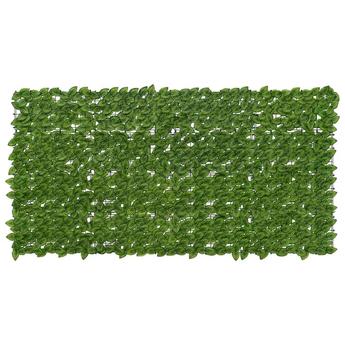 vidaXL - Balkonscherm - met - bladeren - Groen - en - Geel - 200 - x - 100 - cm