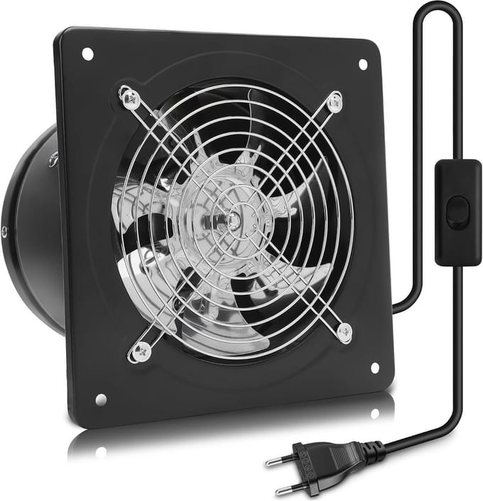 Krachtige Badkamerventilator 100mm met Terugslagklep voor Afzuiging