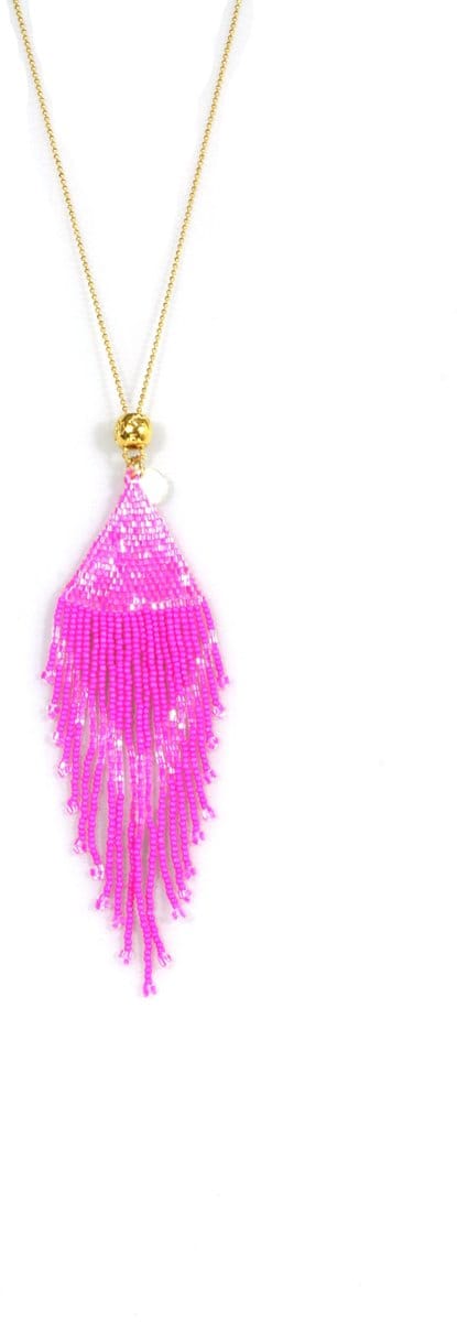 Heaven Eleven verguld ballchain met roze tibetaanse