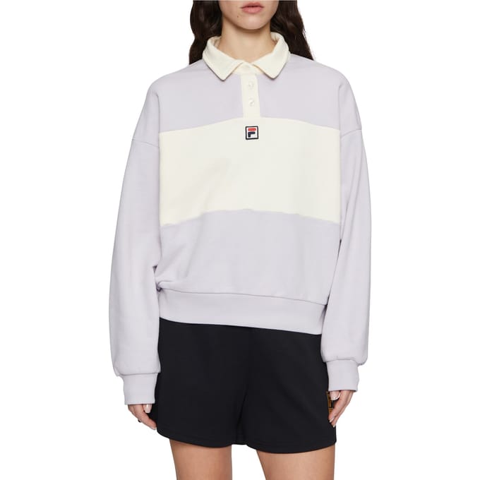 FILA Langogne Oversized Cropped Polo Sweat Thistle-antique White Taglia: L | Maglioni a maglia Outlet | Donna | Bianco