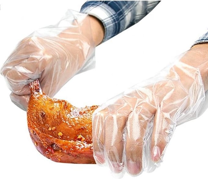 100 stuks Plastic PE Wegwerphandschoenen Polyethyleen Handschoenen Transparant