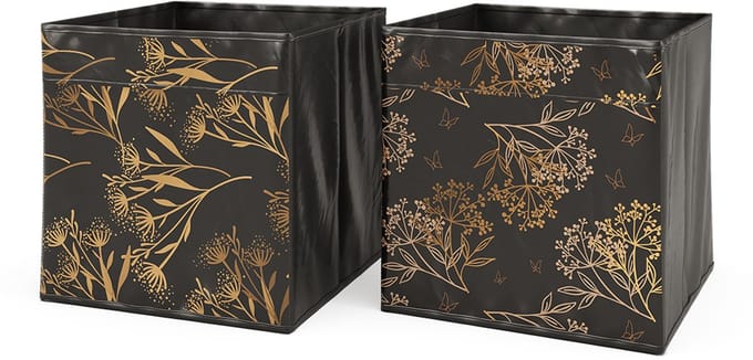 Vicco Opbergbox – 30 x 30 cm Set van 2 Optie1 Zwart/goud