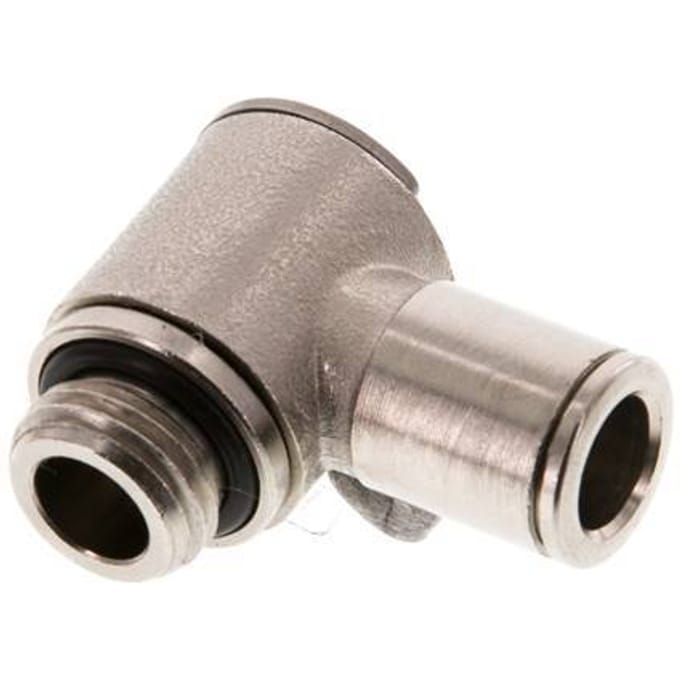8mm x G1/4'' 90 graden L-vorm Messing Insteekfitting Buitendraad Draaibaar NBR