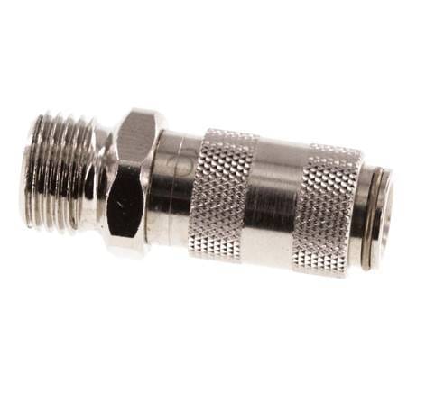 Vernikkeld Messing DN 2.7 (Micro) Luchtkoppeling Snelkoppeling G 1/8 inch Buitendraad Double Shut-Off - CLS2-M-BN-SV-P-018