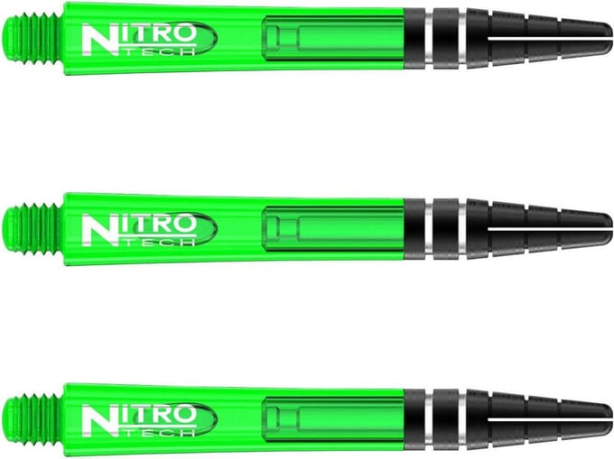 RED DRAGON - Nitrotech Groen Medium Dartschachten - 3 sets per pakket (9 stengels in totaal)