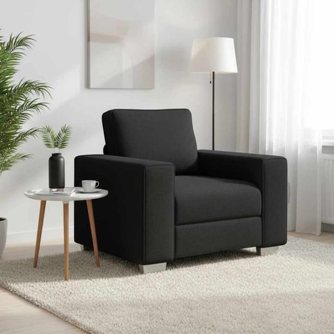 vidaXL - Sofa - Stoel - Zwart - 100 - cm - Stof