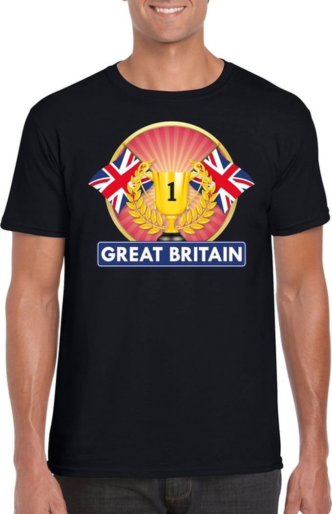 Zwart Engels kampioen t-shirt heren - Groot Brittannie supporters shirt M