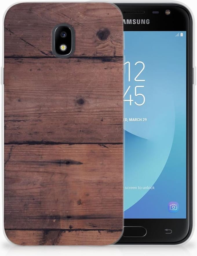 Samsung Galaxy J3 2017 Bumper Hoesje Old Wood