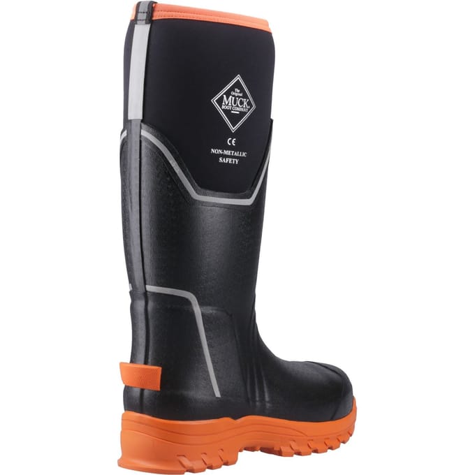 Muck Boot Grit S5 | Zwart/Oranje - Regenlaarzen - Maat 41 -