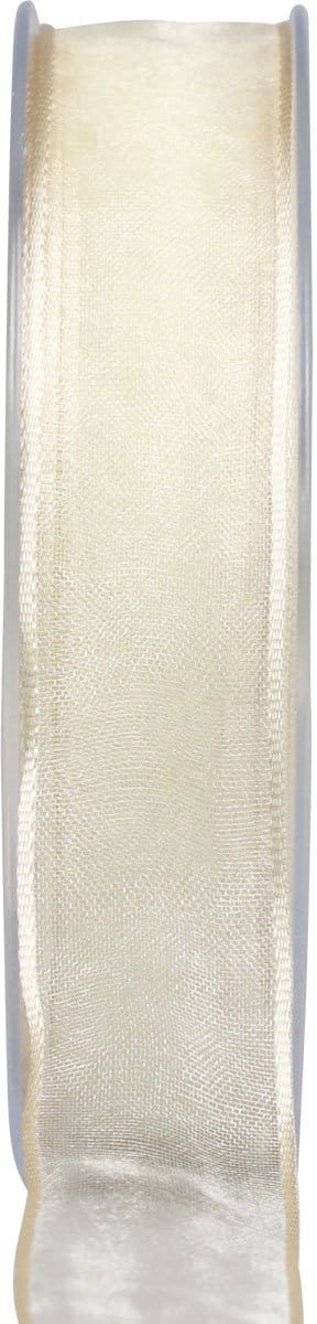 Chiffonlint organzalint decoratief lint organza crème 25mm 20m