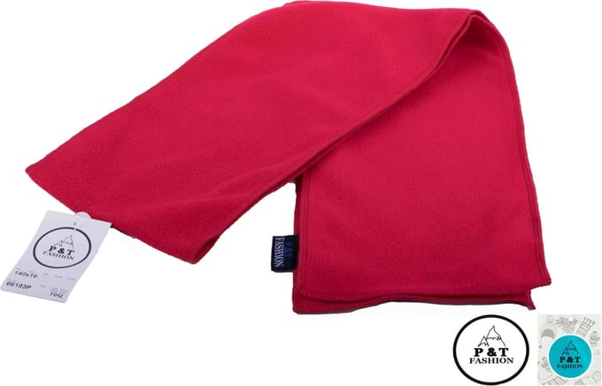 P&T Kinder Sjaal - Micro Fleece - Rood - 140 x 16 cm
