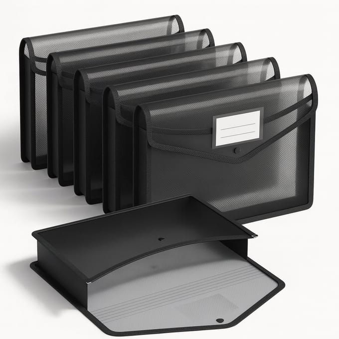BOTC Documentenmap A4 - 5 stuks - Superdik - 33x 25x7 cm - Documententas - Projectmap - Transparent