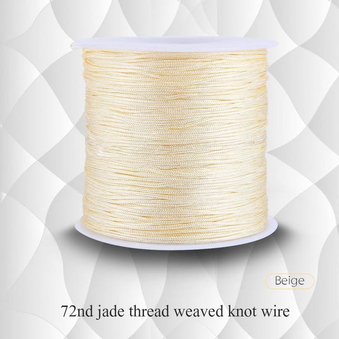 100M x 0.8mm Nylon Chinees Knoopkoord Rattail Macrame Shamballa Draad String Beige beige