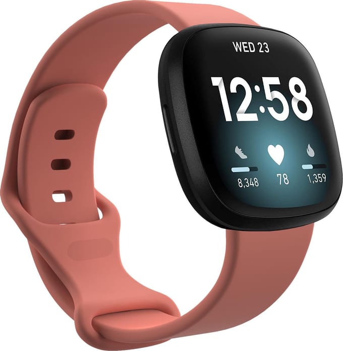 YONO Bandje geschikt voor Fitbit Versa 4 - 3 - Sense – Siliconen – Roze – Large