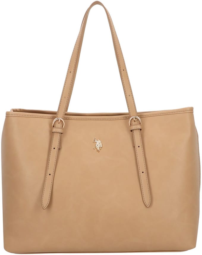 U.S. POLO ASSN. schoudertas Blackstone Shopping Bag Beige Lichtbruin