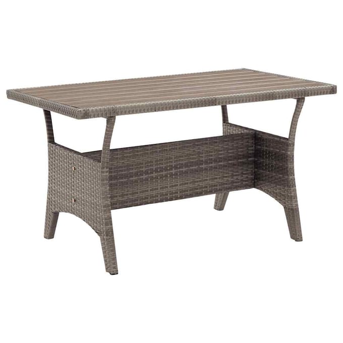 vidaXL - Tuintafel - 120x70x66 - cm - poly - rattan - grijs