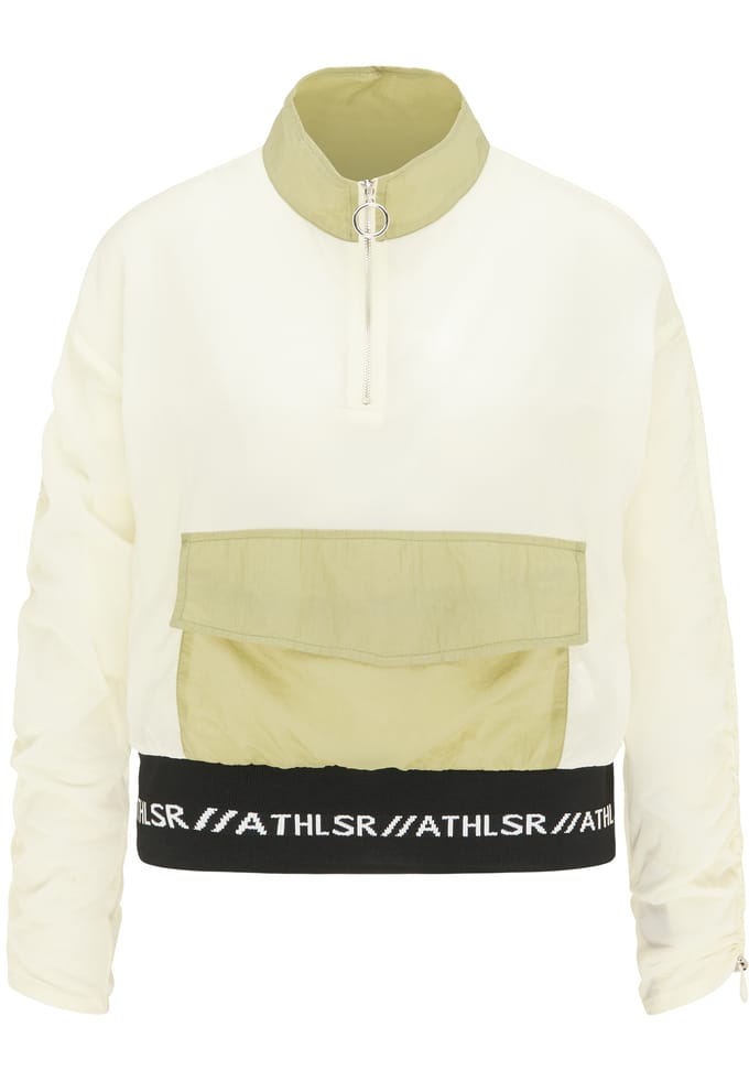 Mymo Windbreaker Dames olijf wol wit