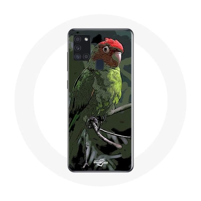 Samsung Galaxy A21S Hoesje Pionus Parrot Rood Groen