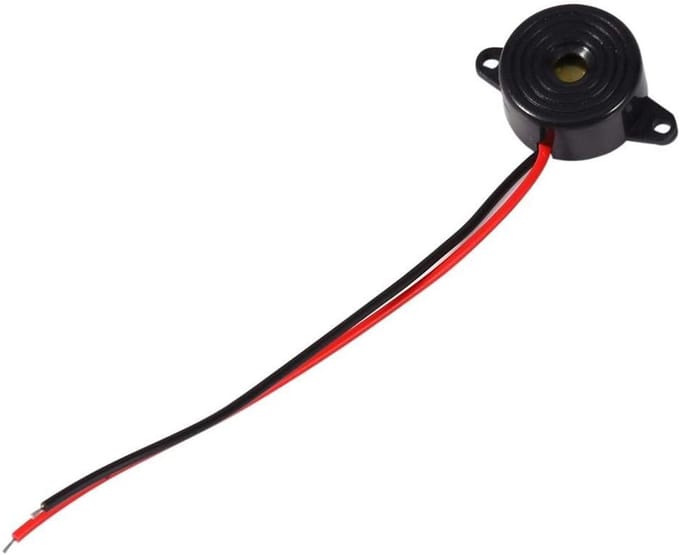 12VDC Actieve Zoemeralarm met Continue Toon (85-95 dB) - 100mm Kabel