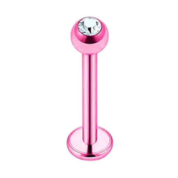Roze Met Steentjes - Neus / Septum / Helix Piercing
