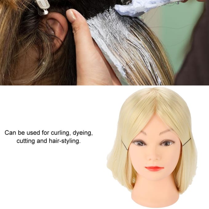 Tête d'entraînement de coiffure Mannequin Perruque beige