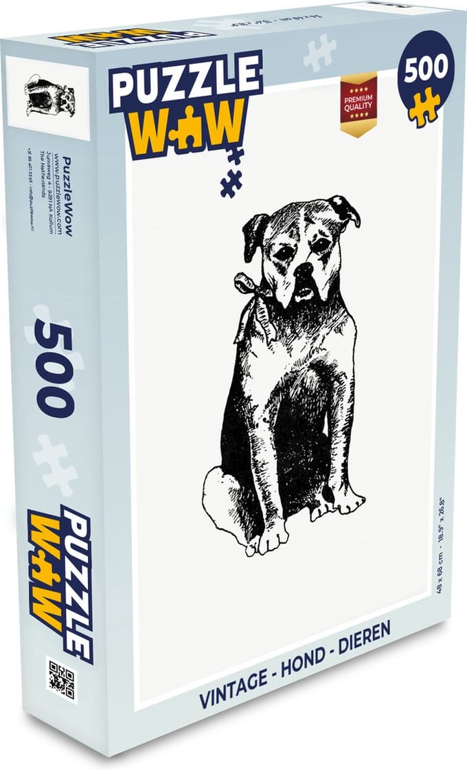 Puzzel Vintage - Hond - Dieren - Legpuzzel - Puzzel 500 stukjes