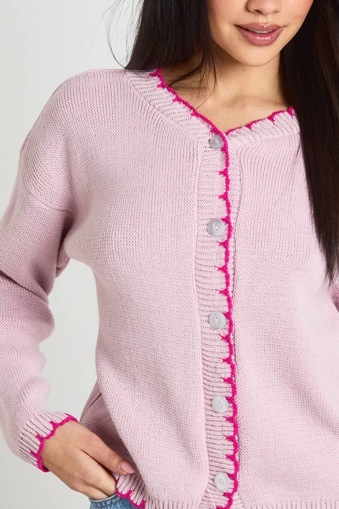 boohoo Dames Gebreid Crop Vest Met Deksteek | Pink | Maat: Small