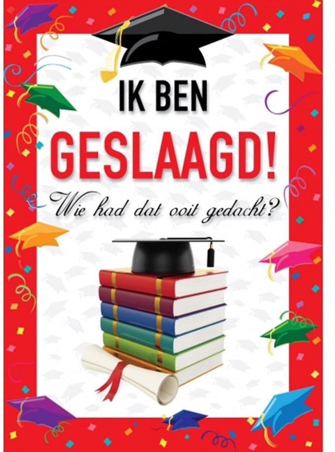Deur poster Ik ben geslaagd